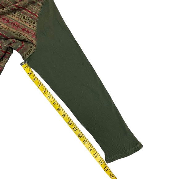 Chaps Pullover Hooded Top Waffle Knit Green - Picture 6 of 7